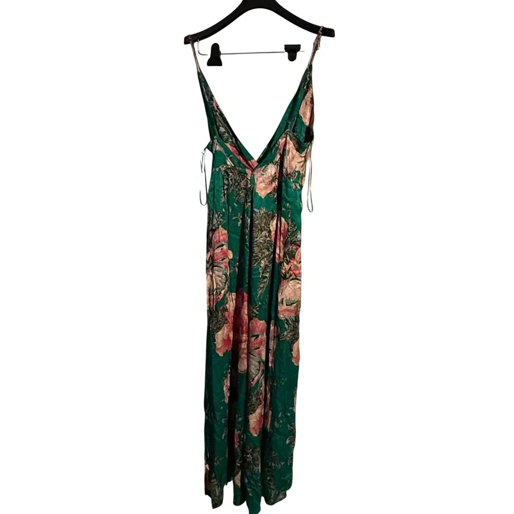 Free People Jumpsuit Cabbage Rose‎ Size 8 Boho Cottagecore Fairy Maximalist - Picture 6 of 7
